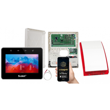 ZESTAW ALARMOWY SATEL INTEGRA 128 + INT-TSG2-B + OPU-3P + AWT682 + 17Ah + INT-GSM LTE + SYRENA SP-4001R